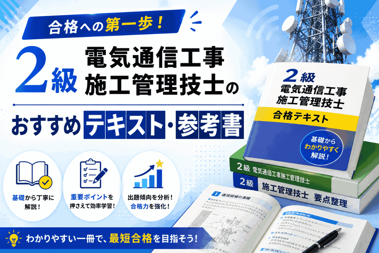2級電気通信工事施工管理技士のおすすめテキスト・参考書【2026年最新